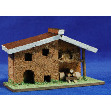 Casa con carro 11x5x7 cm corcho