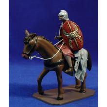 Romano  a caballo 12 cm barro pintado Figuralia