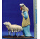 Pastor con corderos 12 cm barro pintado Figuralia