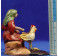 Pastora con gallinas 9 cm barro pintado Figuralia