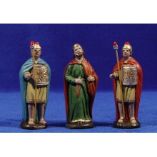 Herodes y 2 soldados romanos 7 cm barro pintado Figuralia