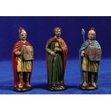 Herodes y 2 soldados romanos 9 cm barro pintado Figuralia