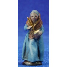 Pastora con zambomba 5 cm barro pintado Figuralia