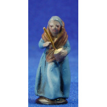 Pastora con zambomba 5 cm barro pintado Figuralia