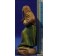 Pastora músico con zambomba 9 cm barro pintado Figuralia