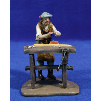 Pastor carpintero con mesa 12 cm ropa y barro Figuralia
