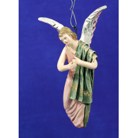 Ángel nacimiento o anunciata 11 cm barro pintado y ropa Figuralia
