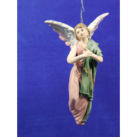 Ángel nacimiento o anunciata 12 cm barro pintado y ropa Figuralia