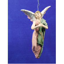 Ángel nacimiento o anunciata 12 cm barro pintado y ropa Figuralia