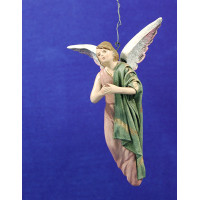 Ángel nacimiento o anunciata 13 cm barro pintado y ropa Figuralia