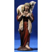 Pastor con cordero 12 cm barro pintado Figuralia
