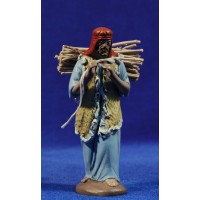 Pastor con leña 12 cm barro pintado Figuralia