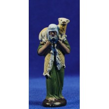 Pastor anciano con cordero 7 cm barro pintado Figuralia