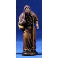 Pastora vieja con cesto 9 cm barro pintado Figuralia