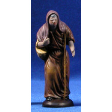 Pastora vieja con cesto 9 cm barro pintado Figuralia