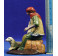 Pastor sentado con corderos 9 cm barro pintado Figuralia
