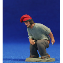 Caganer catalán  8 cm barro pintado Delgado