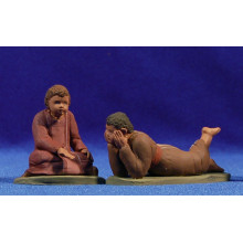 Niños jugando hebreos modelo 3 12 cm barro pintado Delgado Niños jugando hebreos modelo 3 12 cm barro pintado Delgado