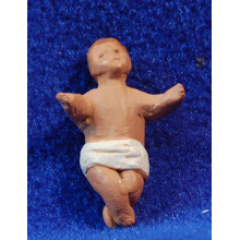 Niño Jesús 8 cm barro pintado Delgado
