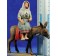 Pastora catalana con asno 12 cm barro pintado Delgado
