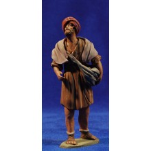 Pastor hebreo con bolsa 12 cm barro pintado Delgado