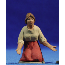 Pastora catalana adorando 8 cm barro pintado Delgado