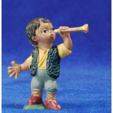 Pastor músico con trompeta 5 cm plástico moderno Fabregat