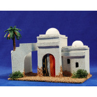 Casa hebrea con palmera 19x12x14 cm corcho