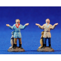 Pastor meravillado 3 cm barro pintado