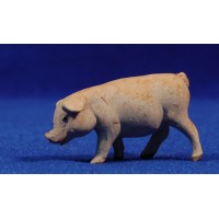 Cerdo 6 cm barro pintado