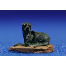 Perro tumbado 3 cm pasta cerámica Hermanos Cerrada