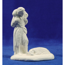 Pastor con cordero sin pintar 13 cm yeso