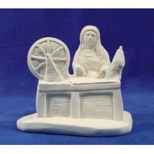 Pastora hilandera sin pintar 16 cm yeso