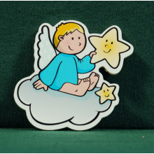 Ángel nubeimán5 cm madera La lluna