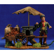 Castañero con carro 10 cm barro pintado