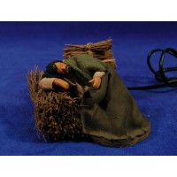Pastor durmiendo movimiento 12 cm ropa y barro