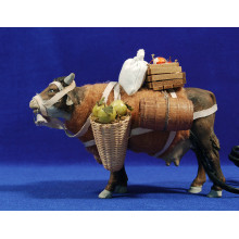 Buey cargado movimiento 14-16 cm barro pintado
