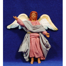 Ángel colgar 13 cm barro y ropa Ángel colgar 13 cm barro y ropa