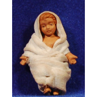 Niño Jesús con vestido 12 cm barro pintado