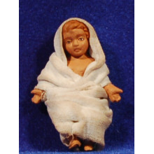 Niño Jesús con vestido 12 cm barro pintado