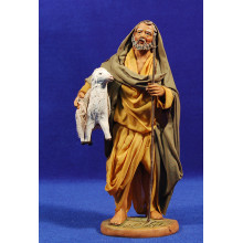 Pastor con cordero 20 cm ropa y barro Pastor con cordero 20 cm ropa y barro