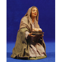 Pastora adorando con cestos huevos 20 cm ropa y barro