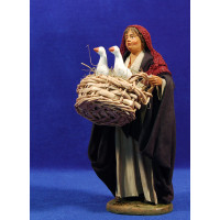 Pastora con cestos con ocas 20 cm ropa y barro