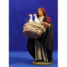 Pastora con cestos con ocas 20 cm ropa y barro