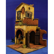 Casa con doble arco 40x25x25 cm corcho