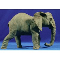 Elefante 14 cm barro pintado