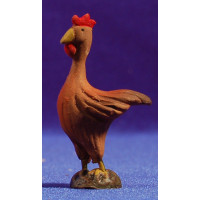 Gallo 10 cm barro pintado