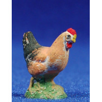 Gallina 8 cm barro pintado