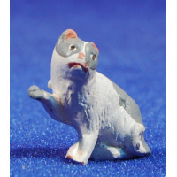 Gato 10 cm barro pintado