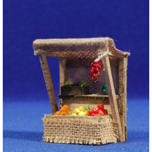 Banco fruta con toldo 6x4x7 cm madera